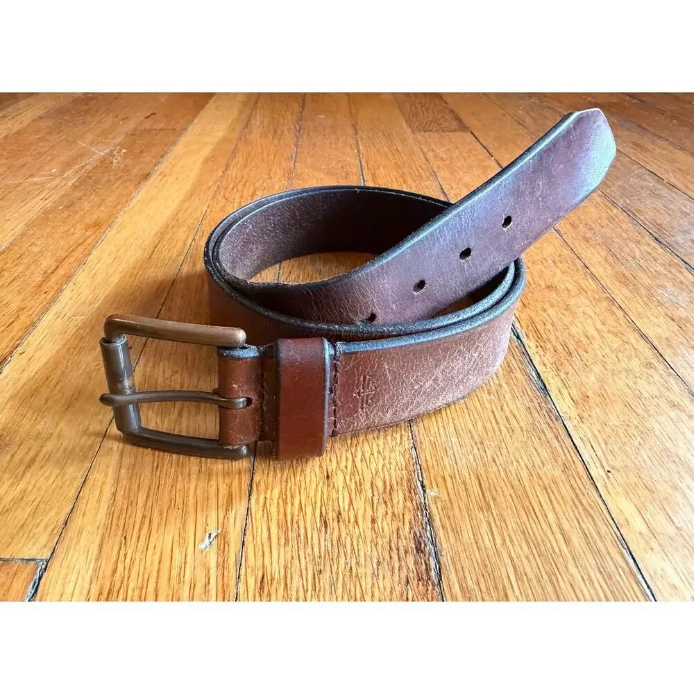 DOCKERS Distressed Brown Leather Belt Mens sz 36